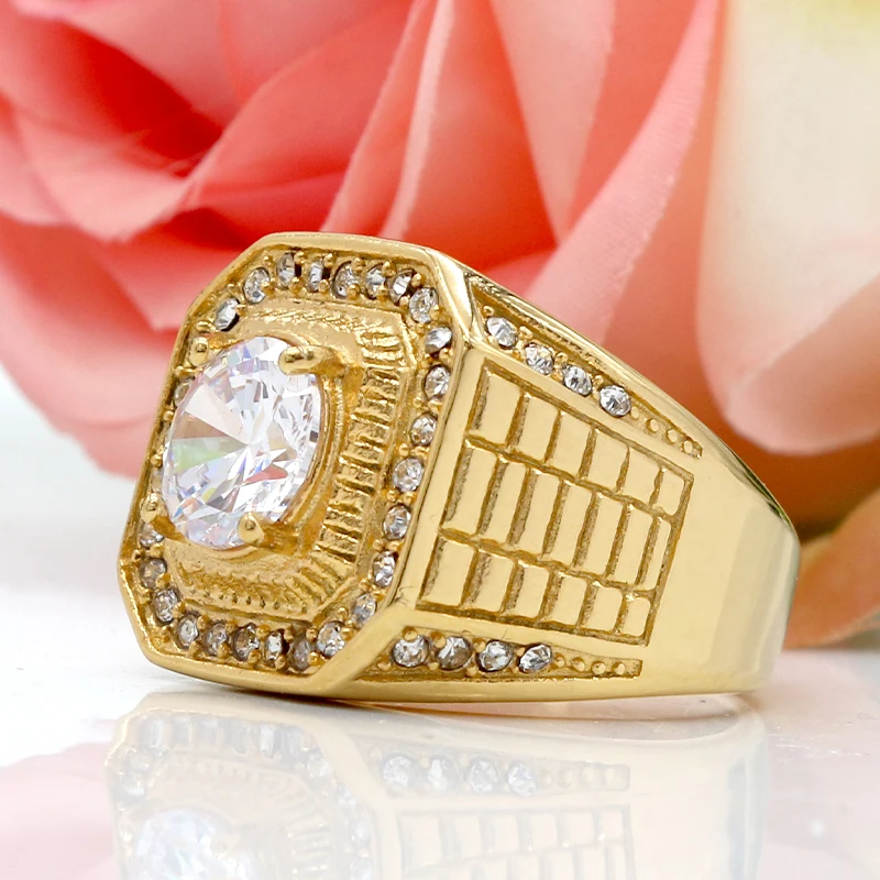 Мужское обручальное кольцо KLDY Золотое кольца для мужчин из нержавеющей стали