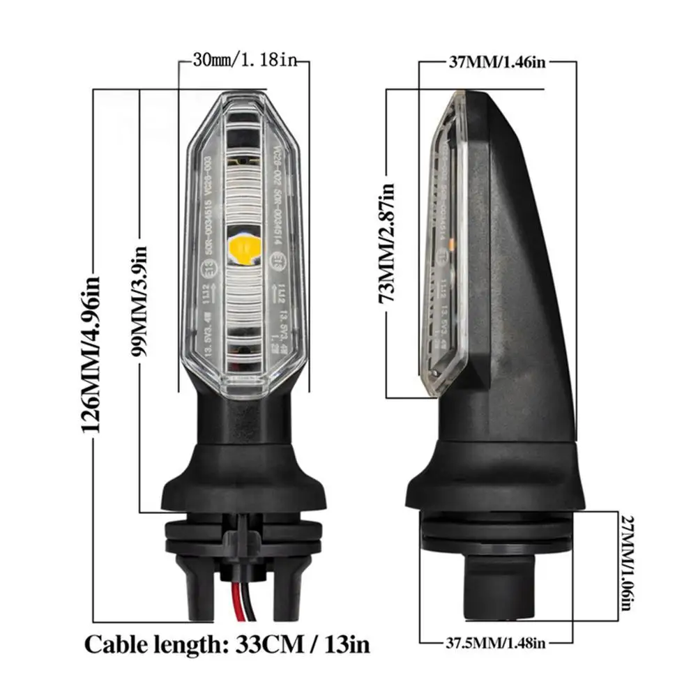 1 пара/2 шт. 12 В 5730 SMD СВЕТОДИОДНЫЕ указатели поворота для мотоциклов боковой