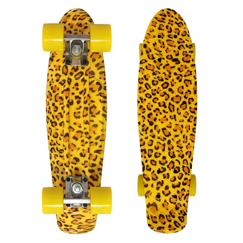 

22'' Fashion Leopard Surf Skate Board Mini Penny Board Complete Ready To Ride Children Adult City Cruiser Skateboard Toy Scooter