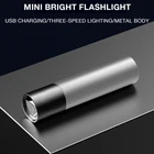 Оптовая продажа, алюминиевый светодиодный мини-фонарик, масштабируемый, 3 режима, USB, рекламный подарок