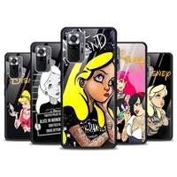 punk princess disney for xiaomi redmi note 10 pro max 10s 9t 9s 9 8t 8 7 pro 5g luxury tempered glass phone case cover