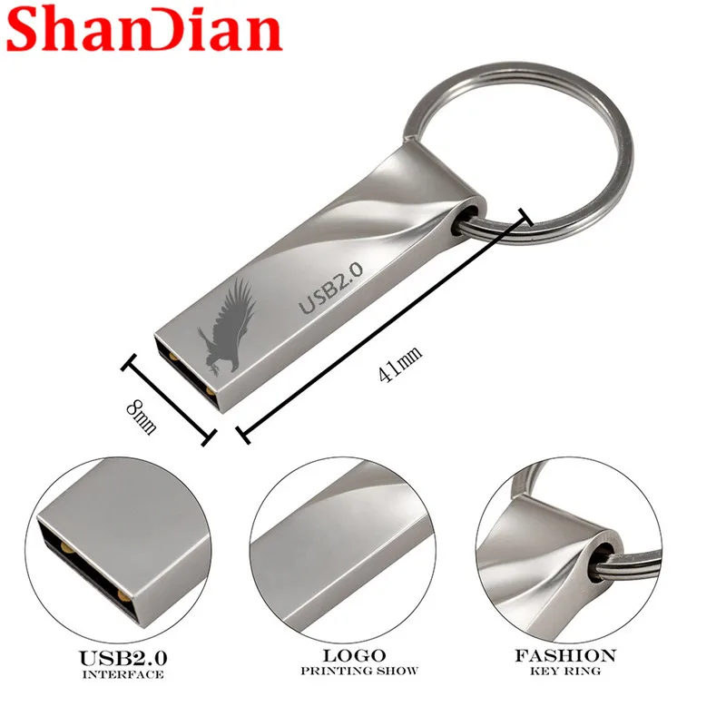 USB флеш накопитель в металлическом корпусе компактный на 32/8/4/16/128 ГБ флешка с