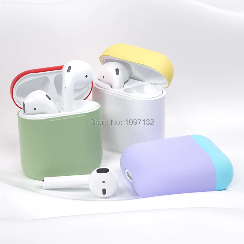 Чехол для Airpods жидкий силиконовый резиновый чехол Air Pods 1 2 беспроводные наушники