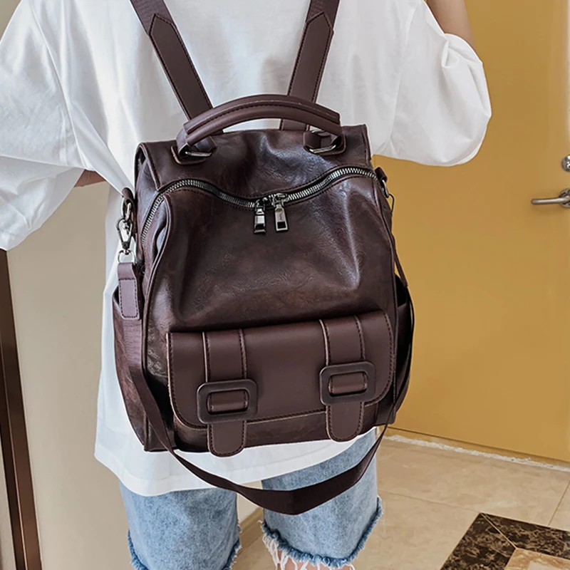 Вместительный женский рюкзак из искусственной кожи модные ранцы для школы и