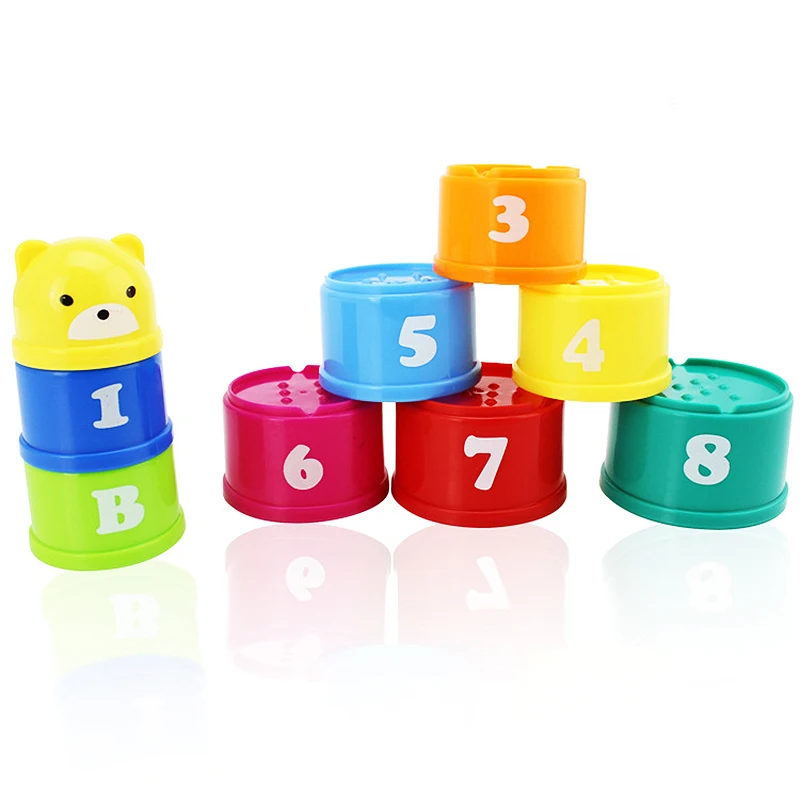 10 шт. игрушка башня штабелирование чашки раннего образования ребенка чашек набор