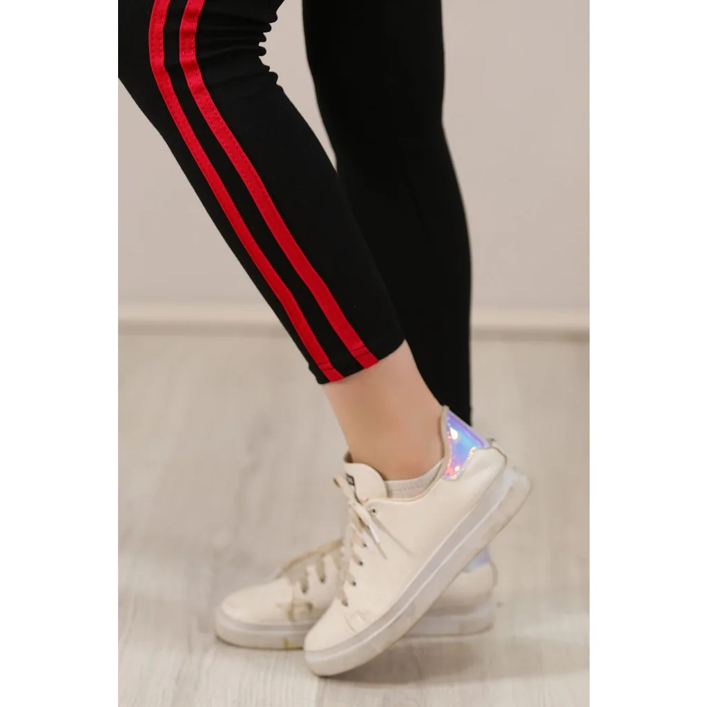 So Double Seritli Leggings Siyahfusya - 0216.432.