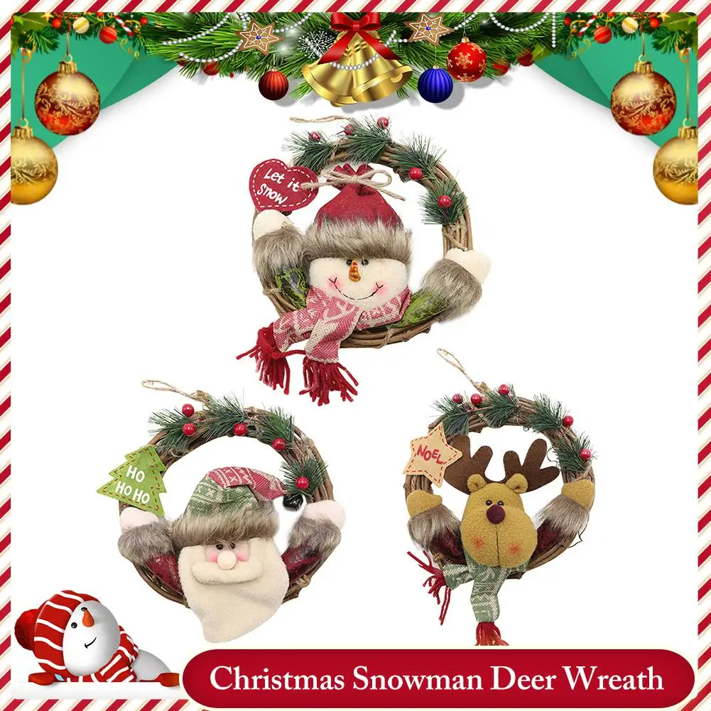 Рождественский венок лоза кольцо Рождественская елка подвеска дверь висячие