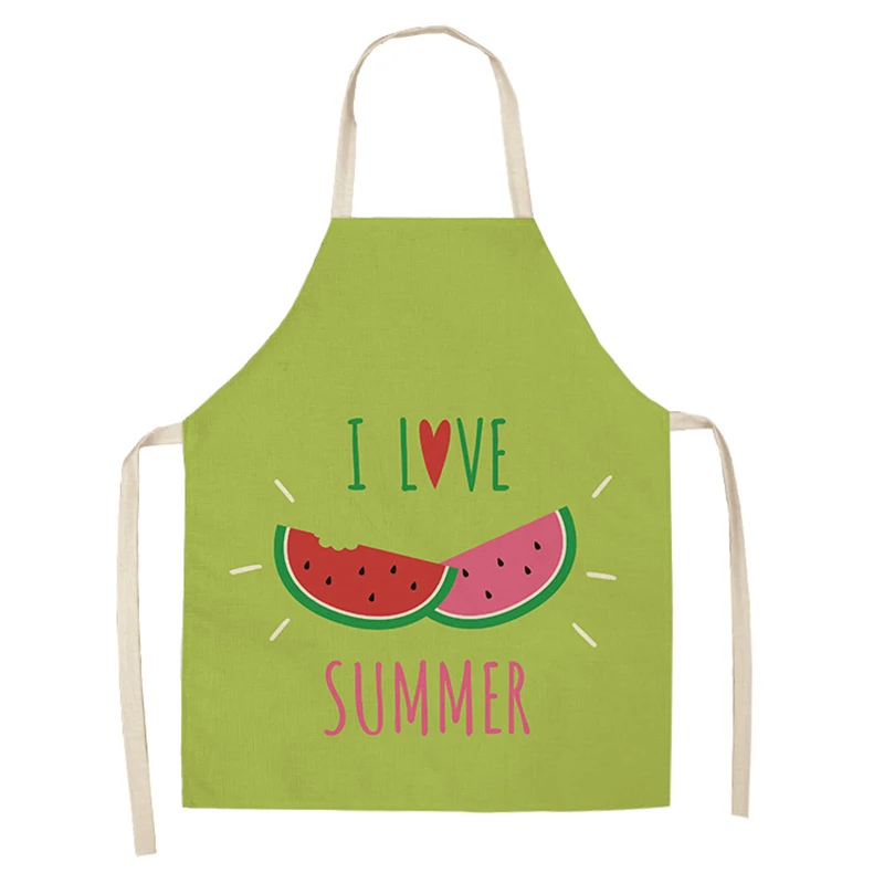 Senyue 1Pcs Kitchen Apron Printed Sleeveless Cotton Linen Aprons for Men Women Home Cleaning Tools aprons woman | Дом и сад