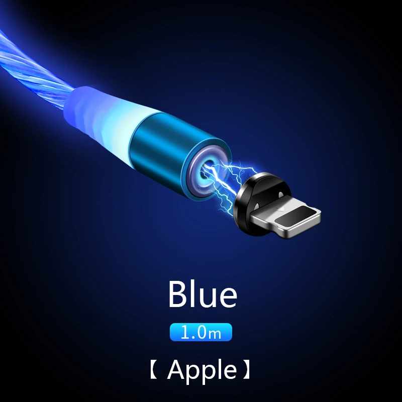 Высококачественный Магнитный кабель Micro usb type C для iPhone Lighting Cable 1 м провод для быстрого заряда type-C Магнитный зарядный кабель для телефона - Цвет: For Micro Usb (Blue)
