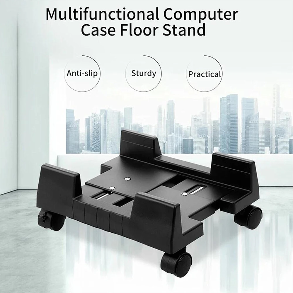 

Mobile Desktop Computer Floor Stand Rolling Wheels Adjustable Width PC Tower Holder computer tower holder CPU stands