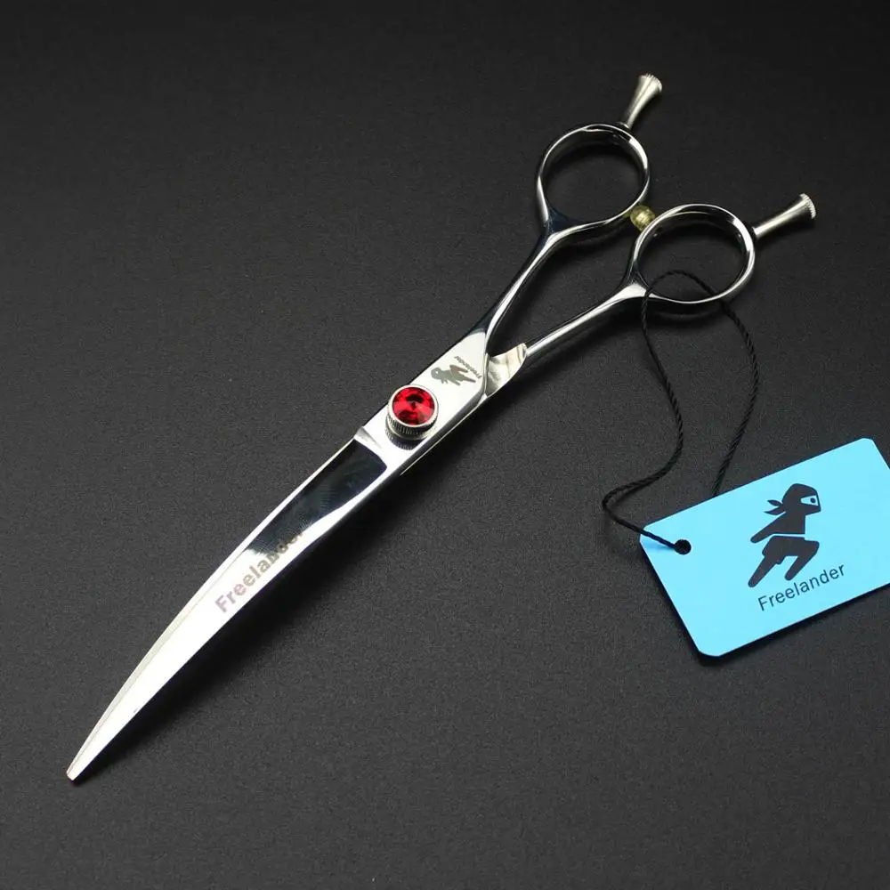 7 &quot440C изогнутые ножницы для домашних животных с двойным хвостом лезвия собак