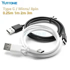 Мобильный телефон кабель для iPhone 2A зарядный кабель Micro USB Тип C для Samsung Xiaomi Синхронизация данных зарядное устройство USB кабель 300 шт.