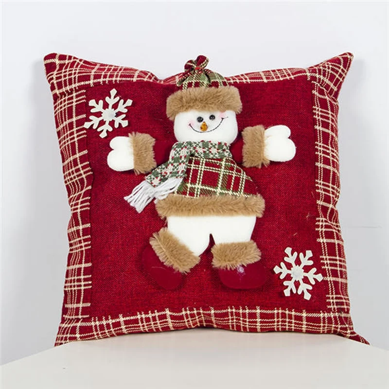 2 шт. Рождественские украшения Набор подушек ткань трехмерная кукла Санта-Клауса