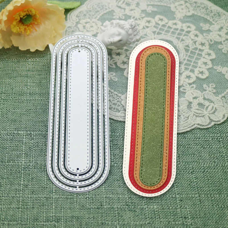 

Oval Bookmark Metal Cutting Dies Stencil DIY Scrapbooking Album Paper Card Template Mold Embossing Decoration HandCraft Mold