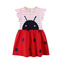 jumping meters 2022 summer new design princess girls dresses ladybug cute baby clothes tunic childrens birthday wedding frocks