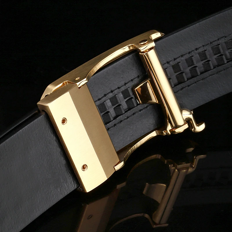 Мужской ремень из натуральной кожи модный мужской латуни с автоматической