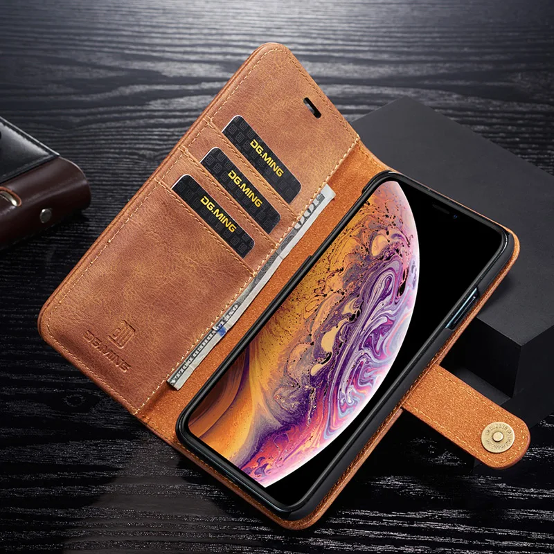 Роскошный чехол из натуральной кожи для Apple IPhone X XS 6S 7 8 Plus SE 11 Pro Max XR откидной Магнитный чехол-бумажник для телефона съёмный корпус