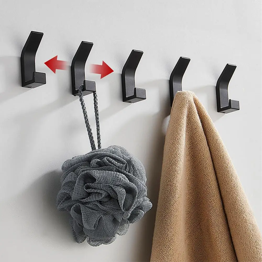 

8PCS Towel Hook Bath Towel Coat Wall Adhesive Holder Double Hook Bath Hook Holder Clothes Hanger Percha Plegable Scarf High Qual