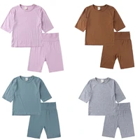 summer baby girls boys pajamas sets kids cotton sleepwear suit short sleeve topshorts toddler baby boys girls clothes suit