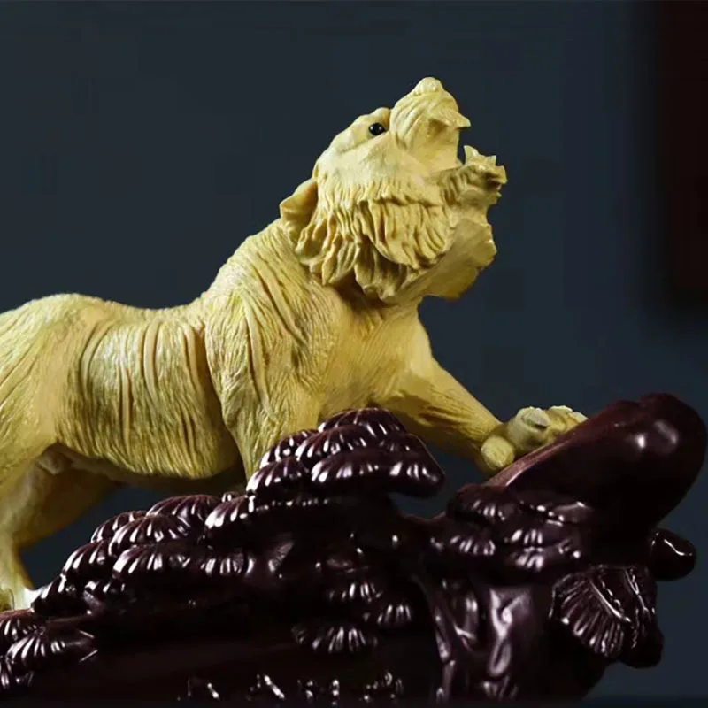 Скульптура из массива дерева статуя тигра современное искусство ручная работа