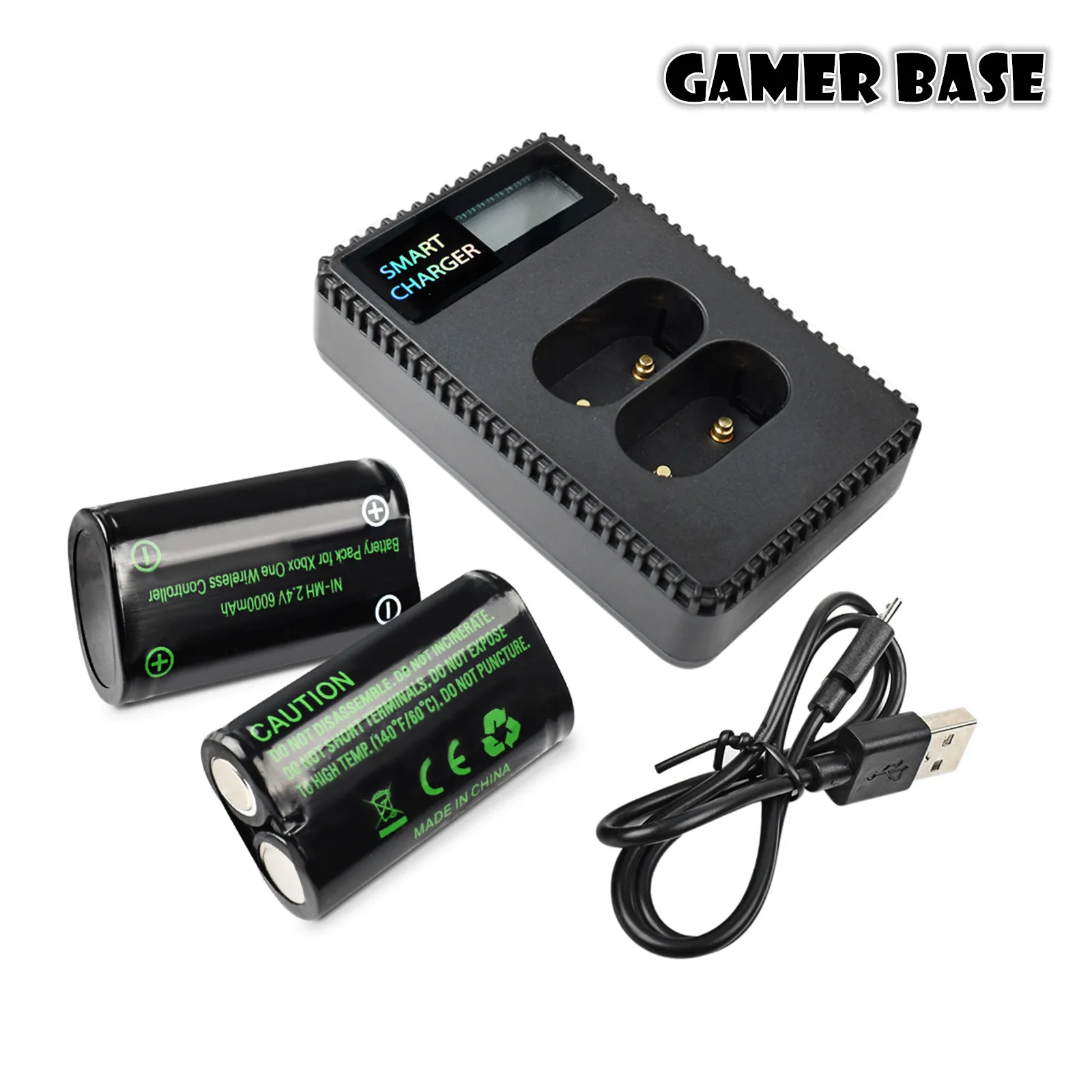 

2X 6.0Ah 6000mAh Battery Pack for Xbox One / Xbox One S/Xbox One X/Xbox One Elite Wireless Controller Gamepads + LCD USB Charger