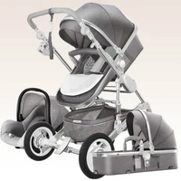 high landscape luxury infant 3 in 1 stroller baby stroller carriage basket four wheels stroller baby safe seat