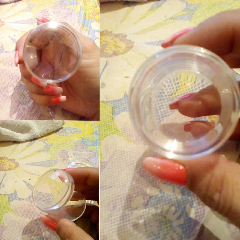 Новое поступление прозрачный желе DIY дизайн ногтей штамповка штамп с крышкой