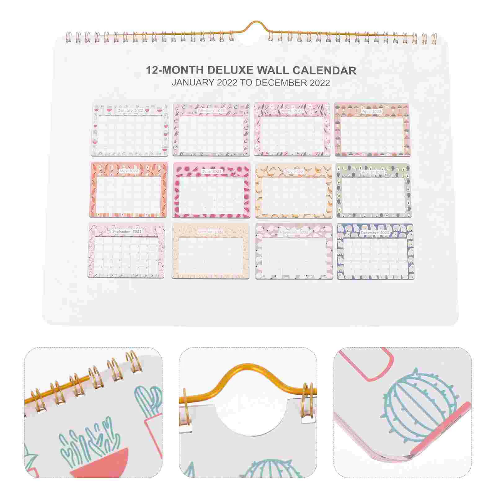 

1Pc 2022 Countdown Wall-mounted Calendar English Version Home Calendar (Assorted Color)