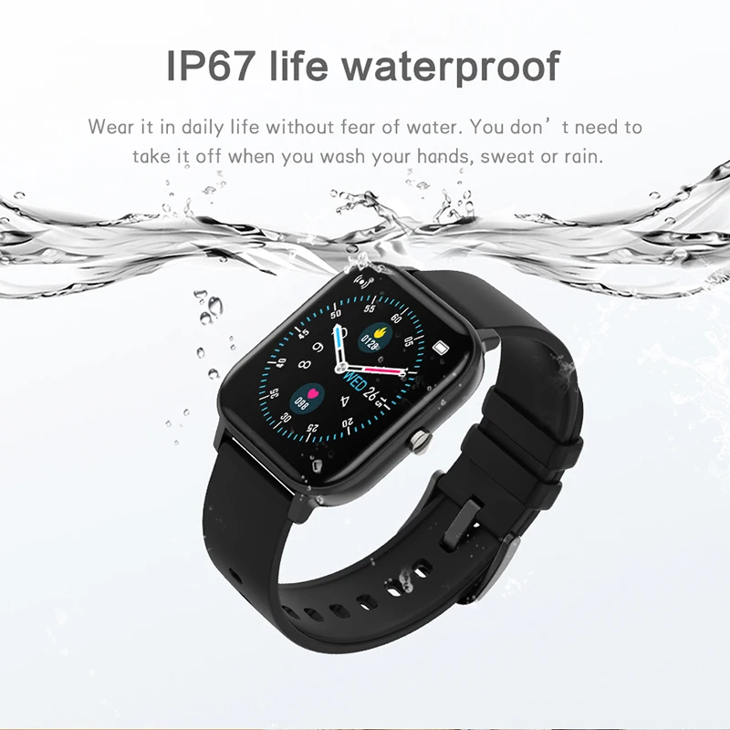 

Smart bracelet call SMS reminder to measure body temperature heart rate sleep detection multi-sports watch full screen touch