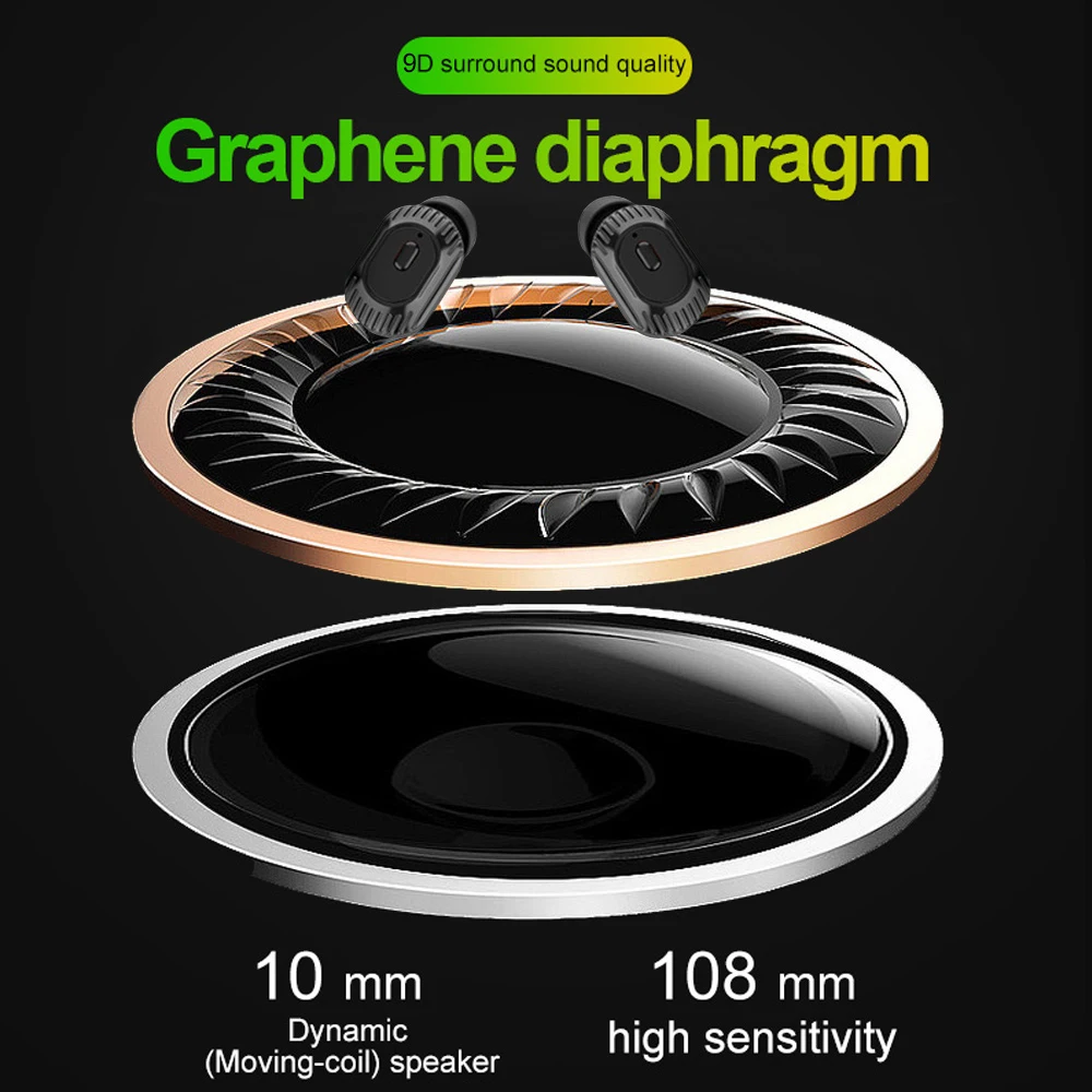 TWS Беспроводные наушники с шумоподавлением 2200 мА/ч внешний аккумулятор