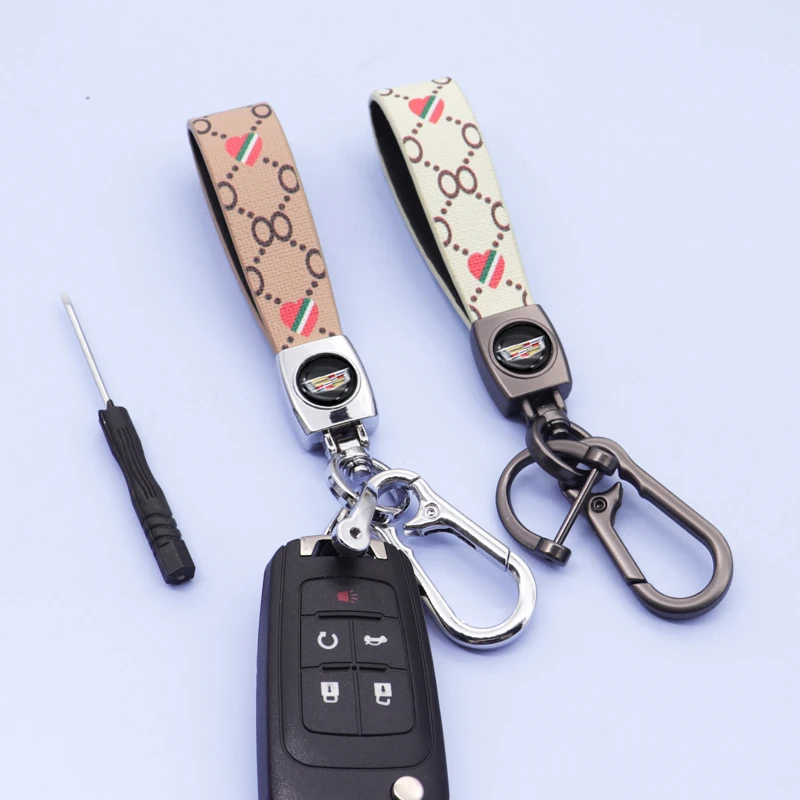

leather keychain holder keychain accessories lanyard for keys for Cadillac- Escalade CTS ATS SRX STS XT5 keychain accessories