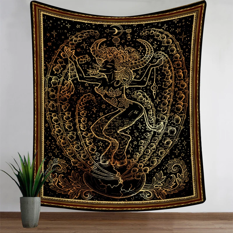 Гобелен с богемным принтом настенный из полиэстера для гостиной спальни в