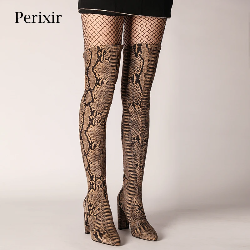Perixir/дизайн 2020 Новинка Модные женские эластичные сапоги выше колена из