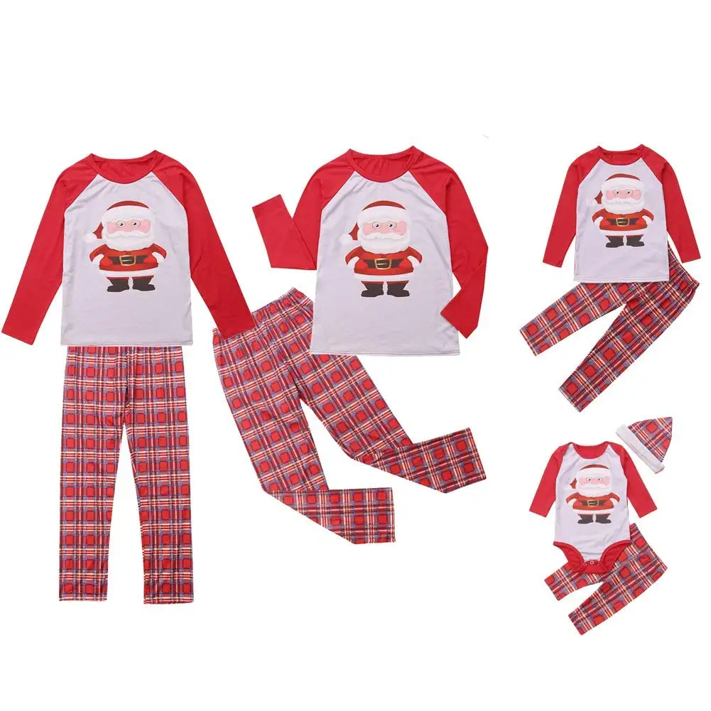 

NEW 2020 Christmas Parent-child sets print pajamas set for family cute Printed Top+Pants Xmas Family Pajamas Set