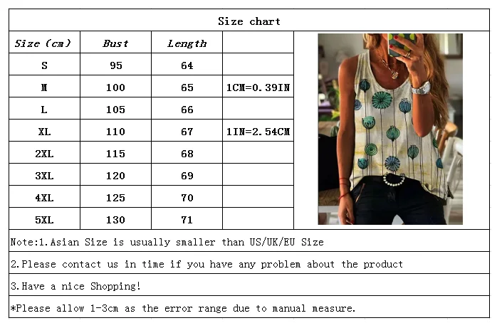 

Tank Tops Women V Neck Print Vest Summer Ladies Shirts Slim Fit Polyester Sleeveless Tops Tshirts Casual Loose Summer Tops S-5XL