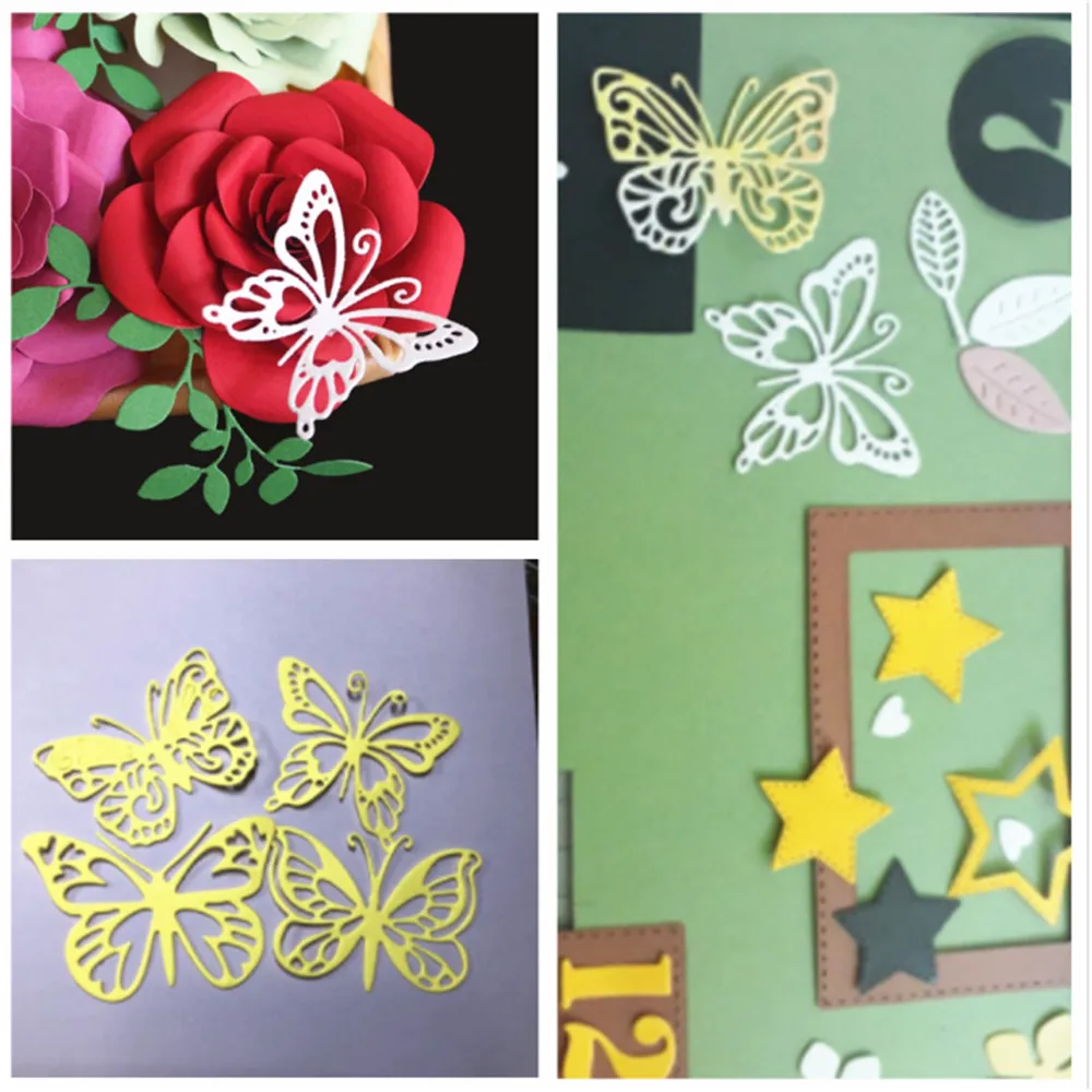 4 шт. металлические Вырубные штампы в виде бабочек для рукоделия скрапбукинга