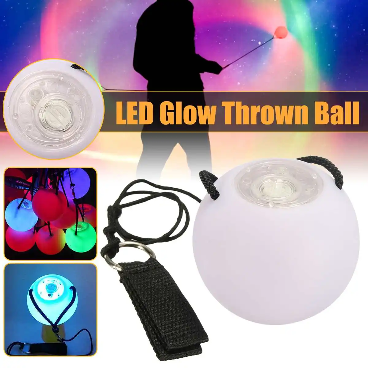 

2PCS Belly Dance Balls RGB Glow LED POI Thrown Balls For Belly Dance Hand Props Stage Performance Accessories LED POI