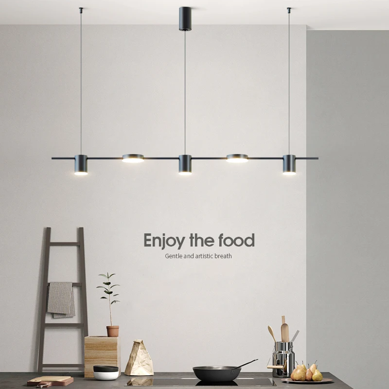 Modern Minimalist Restaurant Pendant Lamp Bar Chandelier Dining Living  Room Creative Long Shape Pendant Lights Kitchen Hanglamp