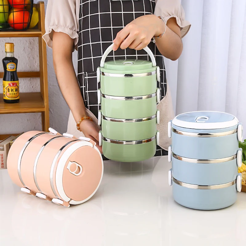 

Ланч-бокс для детей, 2/4 слоев, из нержавеющей стали, герметичный