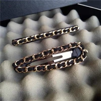 2pcsset korea fashion hairpins for women alloy gold chain hair clips girls luxury black chain barrettes hair accessories gifts