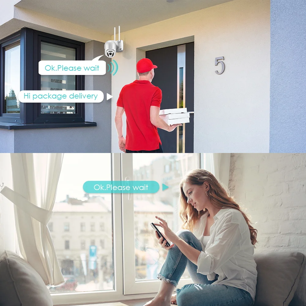 IP-камера наружная с датчиком присутствия Wi-Fi 1080P ночное видение | Безопасность и