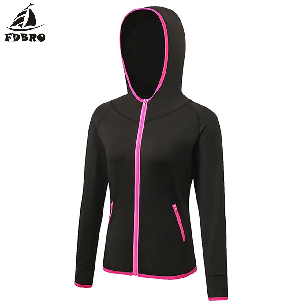 Спортивная Женская куртка на молнии FDBRO для занятий йогой фитнеса спортзала бега