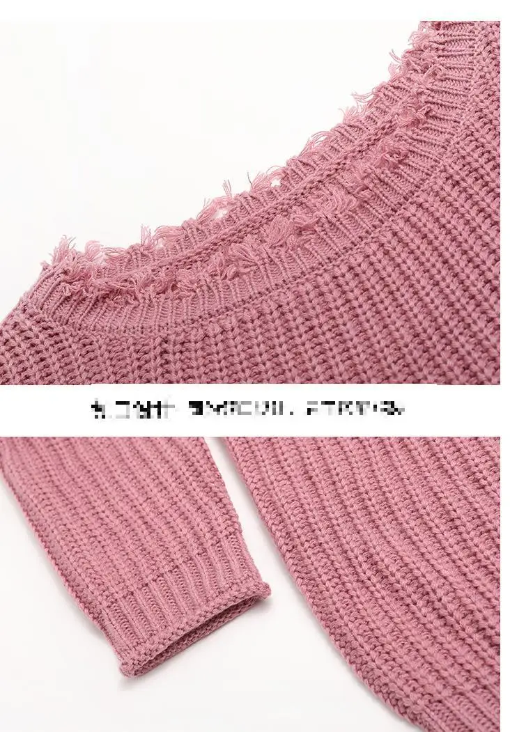 

2020 autumn winter new knit sweater women loose oblique collar solid color casual fashion versatile pullover long sleeves top