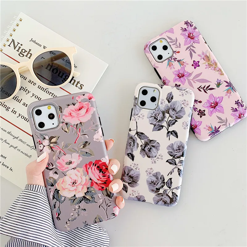 Чехол FLYKYLIN Leaf Flower для iphone 11 Pro Max X XS XR 6 S 7 Plus 8 задняя крышка на мягкий IMD силиконовый