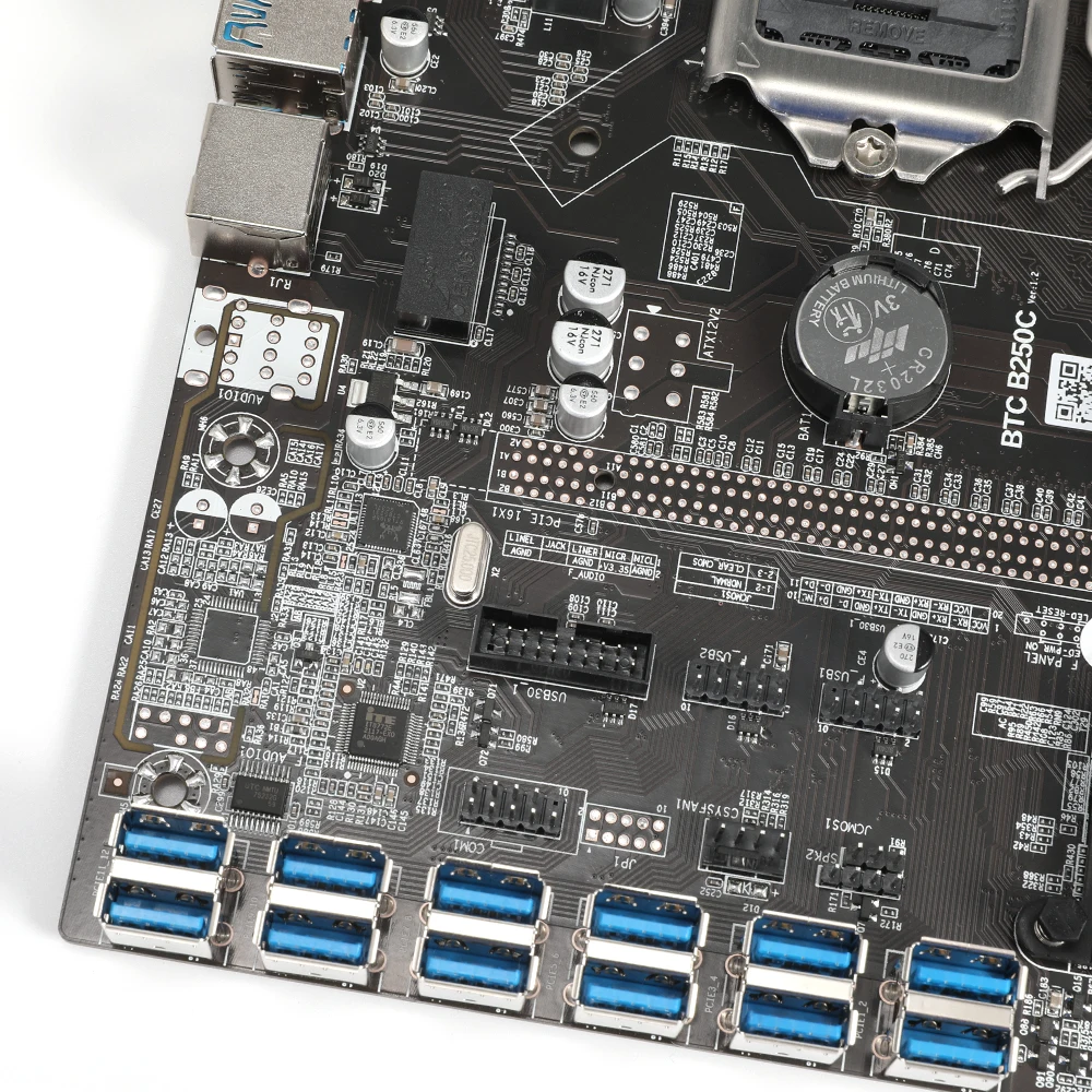 материнская плата набор B250C материнка для майнинга BTC 1155 USB 3 0 G3900 CPU VER009C/010-X 1x 8x 16x PCIE