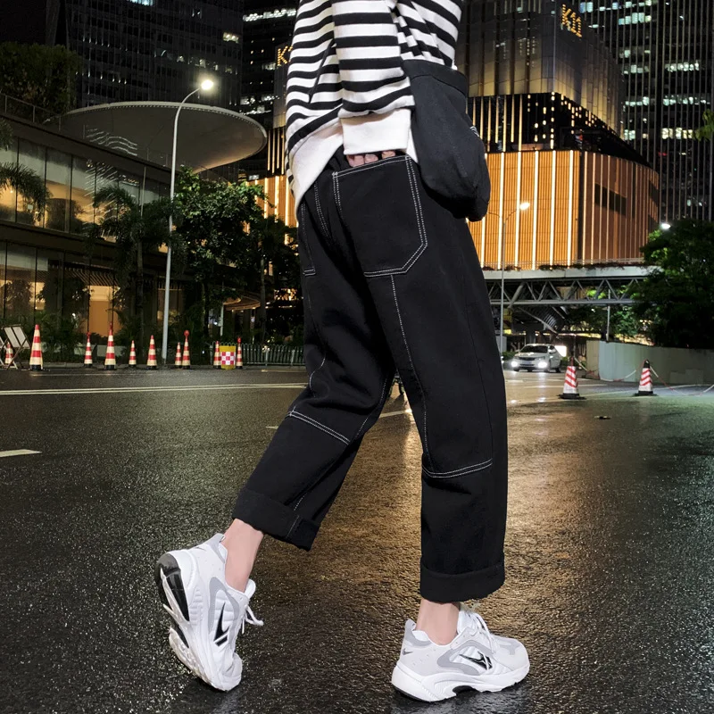 Для Мужчин's Демисезонный с широкими штанинами свободные джинсы дырками на