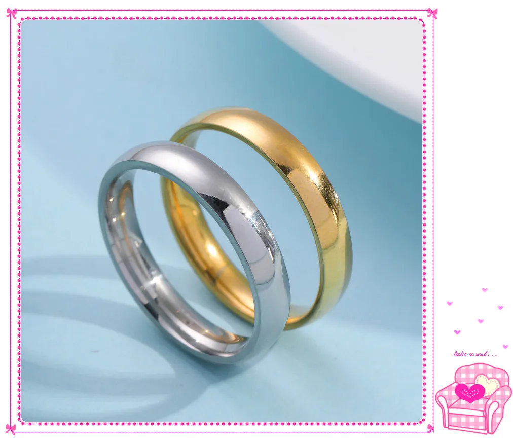 2020 внутри и снаружи дуги Блестящий боковая Titanium стали пары кольцо из нержавеющей