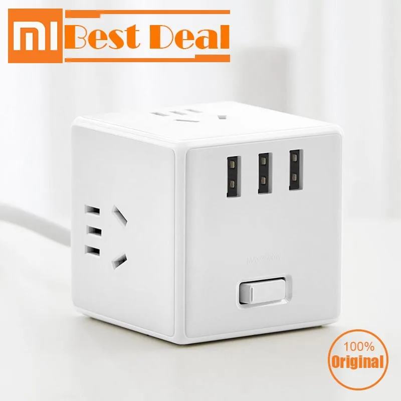 Xiaomi Mijia Rubik's Cube защита конвертера дизайн полосы 3USB разъем PD быстрое зарядное устройство подключаемый Электрический проводной преобразователь