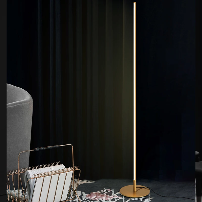 

Nordic Corner Floor Lamp Modern Simple LED Rod Floor Lamps for Living Room Bedroom Sofa Atmosphere Standing Indoor Light Fixture