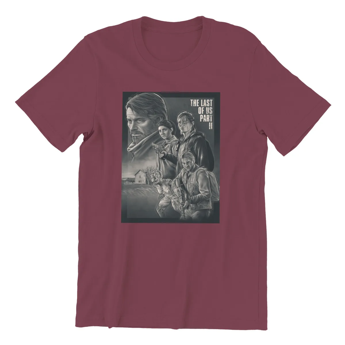 

Antifor The Last of Us ElliEs Journey иллюстрация принт розовый подарок готические женские футболки 131335